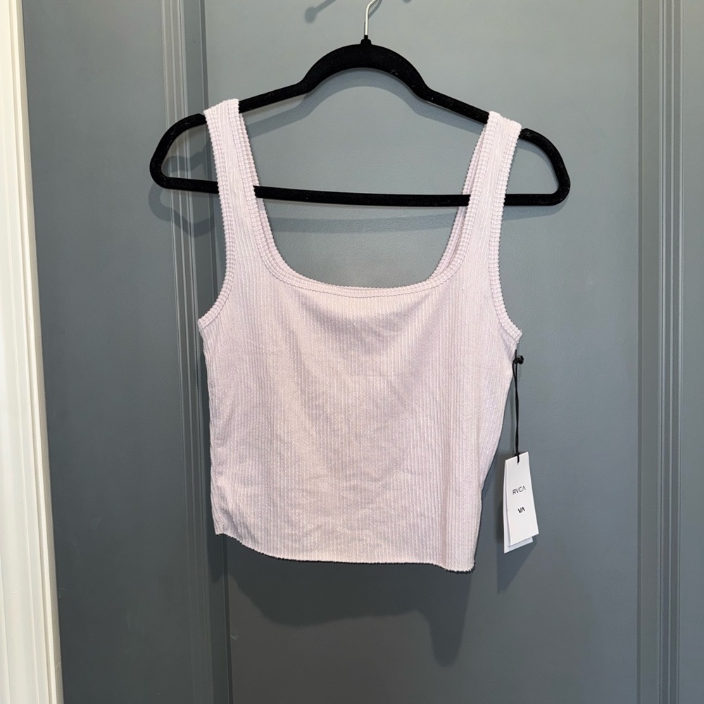 RVCA Light lavender Ribbed Tank Top